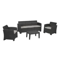 Chillvert Salerno Harset Hagemøbelsett Med Rotan-effekt unisex Chillvert Salerno Harset Hagemøbelsett Med Rotan-effekt unisex