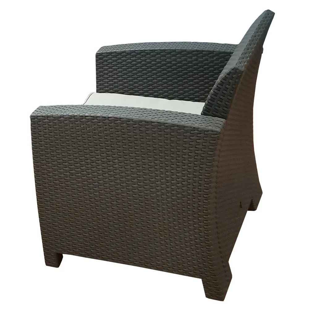 Chillvert Salerno Harset Hagemøbelsett Med Rotan-effekt unisex, Chocolate / beige, One Size