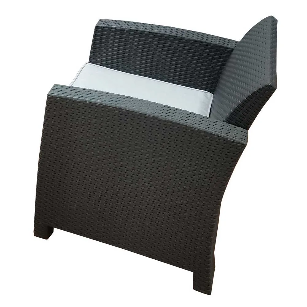 Chillvert Siena Harset Hagemøbelsett Med Rotan-effekt unisex, Anthracite / grey, One Size