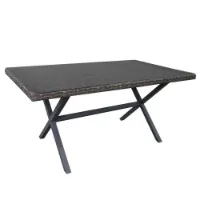 Chillvert Stål Varenna Rektangulært Bord I Glass Og Syntetisk Rotting 160x90x73 Cm unisex Chillvert Stål Varenna Rektangulært Bord I Glass Og Syntetisk Rotting 160x90x73 Cm unisex