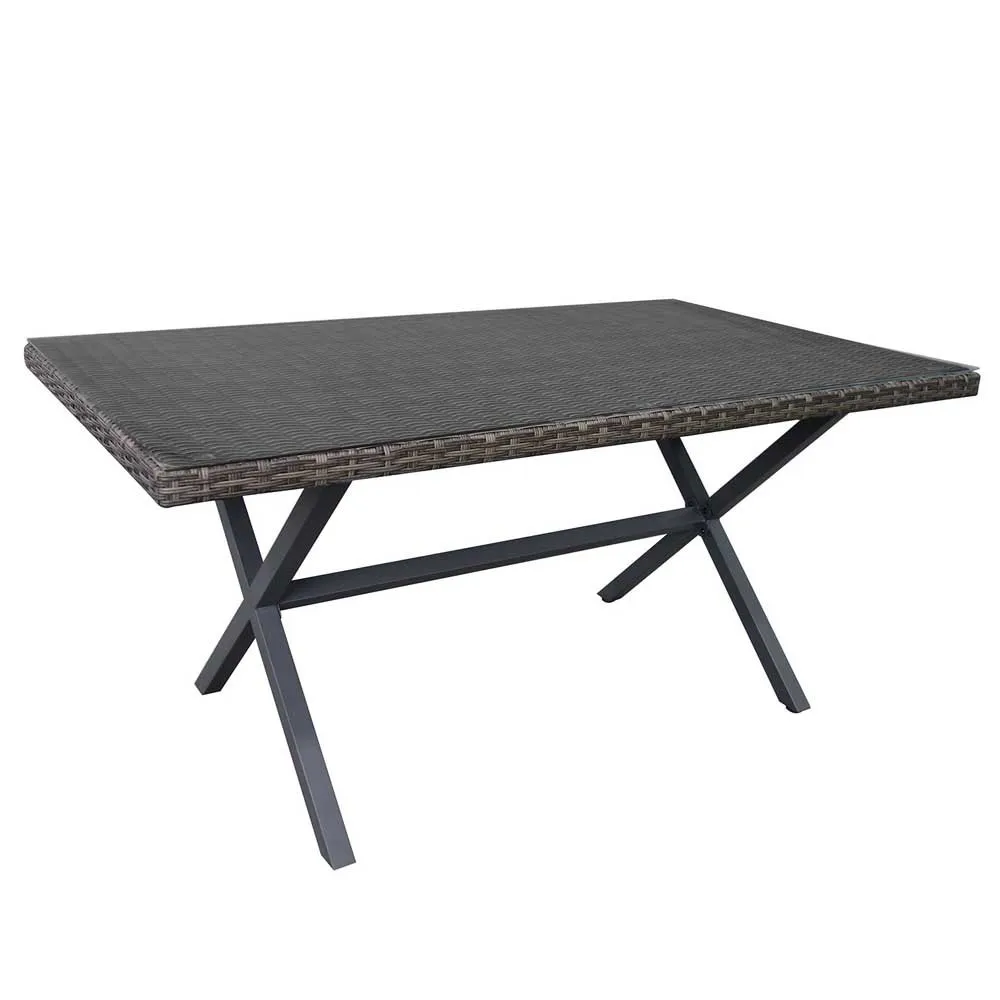Chillvert Stål Varenna Rektangulært Bord I Glass Og Syntetisk Rotting 160x90x73 Cm unisex, Grey / brown, One Size Chillvert Stål Varenna Rektangulært Bord I Glass Og Syntetisk Rotting 160x90x73 Cm unisex, Grey / brown, One Size