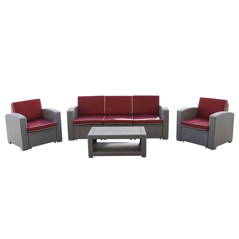Chillvert Treviso Harset Hagemøbelsett Med Rotan-effekt unisex, Grey / terracotta, One Size
