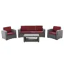 Chillvert Treviso Harset Hagemøbelsett Med Rotan-effekt unisex, Grey / terracotta, One Size