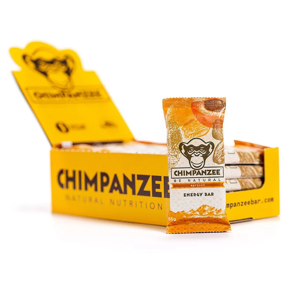 Chimpanzee Energibar Boks Aprikos 55g 20 Enheter, Orange, One Size