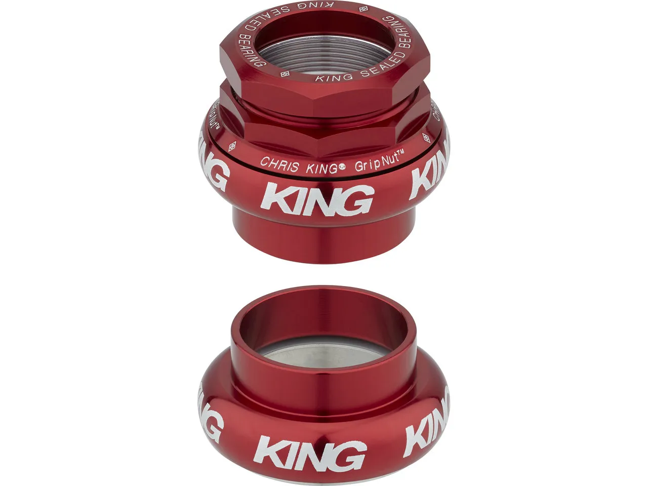 Chris King GripNut Bold EC34/28,6 - EC34/30 Gewindesteuersatz, Red, 1" Chris King GripNut Bold EC34/28,6 - EC34/30 Gewindesteuersatz, Red, 1"