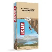 Clif Bar Proteinbarerboks Hvit Sjokolade Og Macadamianøtter 68g 12 Enheter