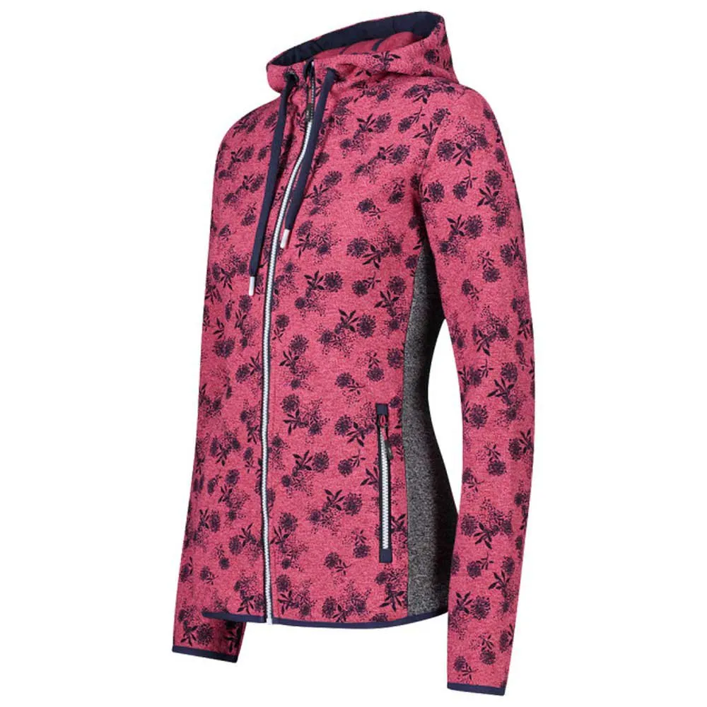 CMP 31h1646 Fix Hood Fleecejakke Med Full Glidelås, Sangria / b.blue