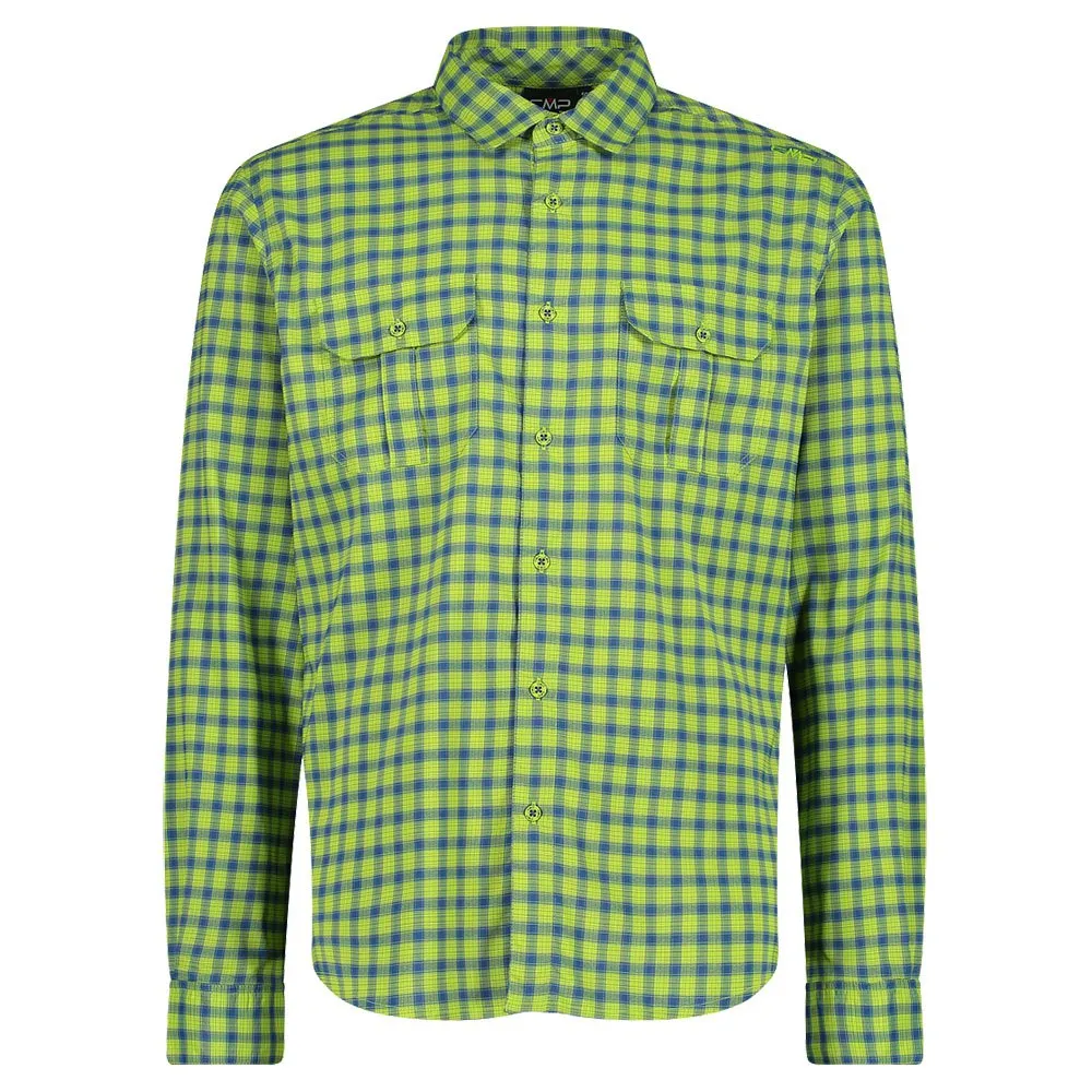 CMP 33s8477 Skjorte Med Lange Ermer, Limegreen / dusty blue / b.blue