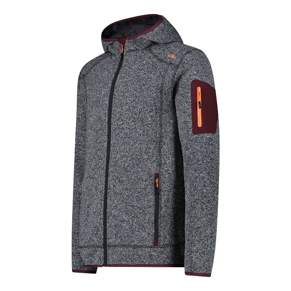 CMP 3h60847n Fleecejakke Med Full Glidelås, Anthracite / burgundy
