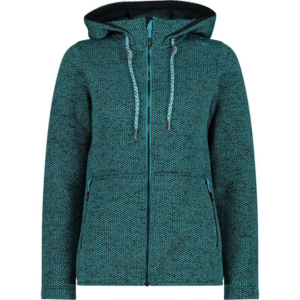CMP Fix Hood 32h2066 Fleecejakke Med Hette, Lagoon / black CMP Fix Hood 32h2066 Fleecejakke Med Hette, Lagoon / black
