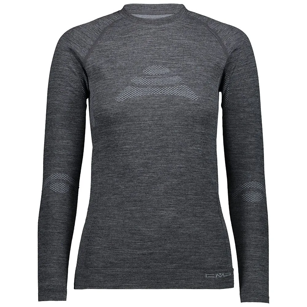 CMP Seamless Sweat 39y4006 Langarmet Baselag, Black melange