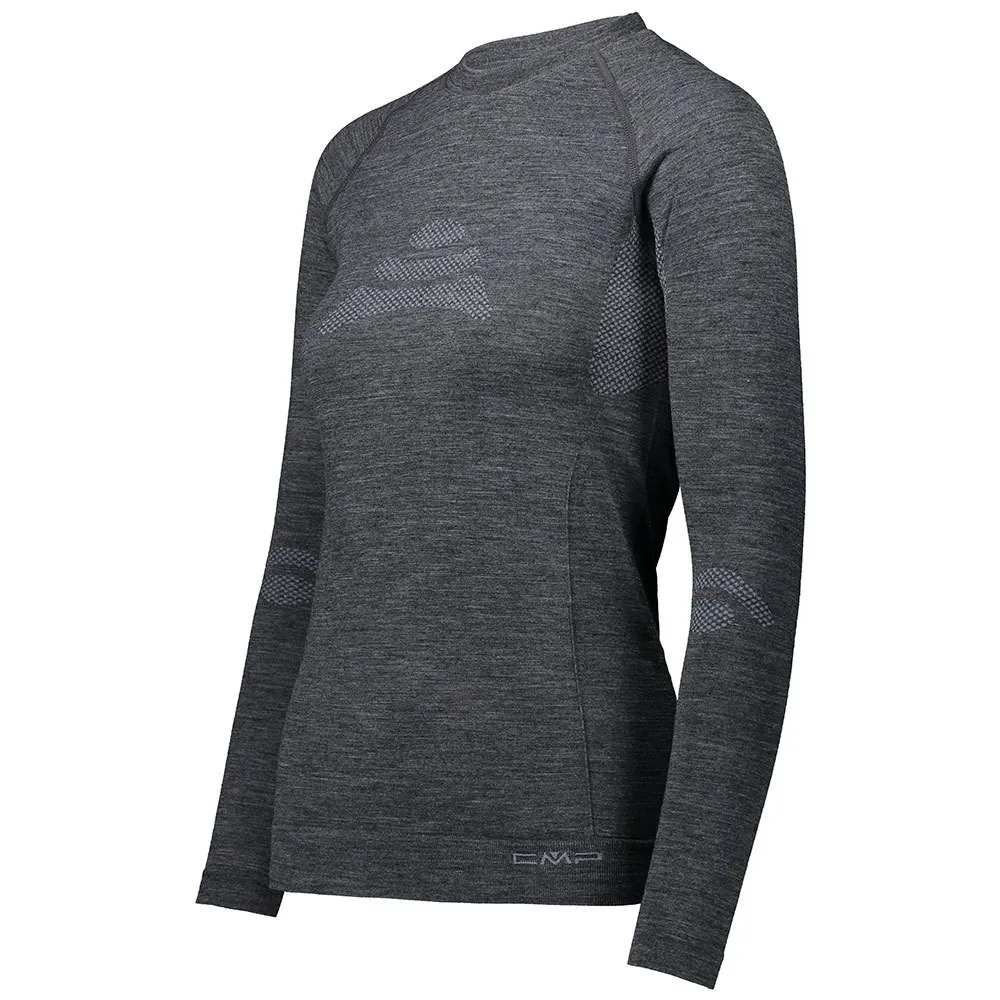 CMP Seamless Sweat 39y4006 Langarmet Baselag, Black melange