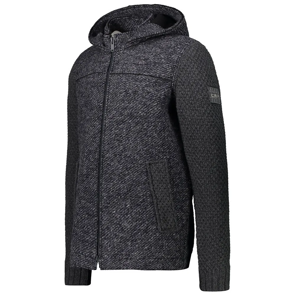 CMP Sportswear Mid Fix 39m3697 Fleecejakke Med Hette, Bright blue melange