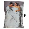 Cocoon Dobbelt Reiselaken I Bomull, Elephant grey / cactus blue