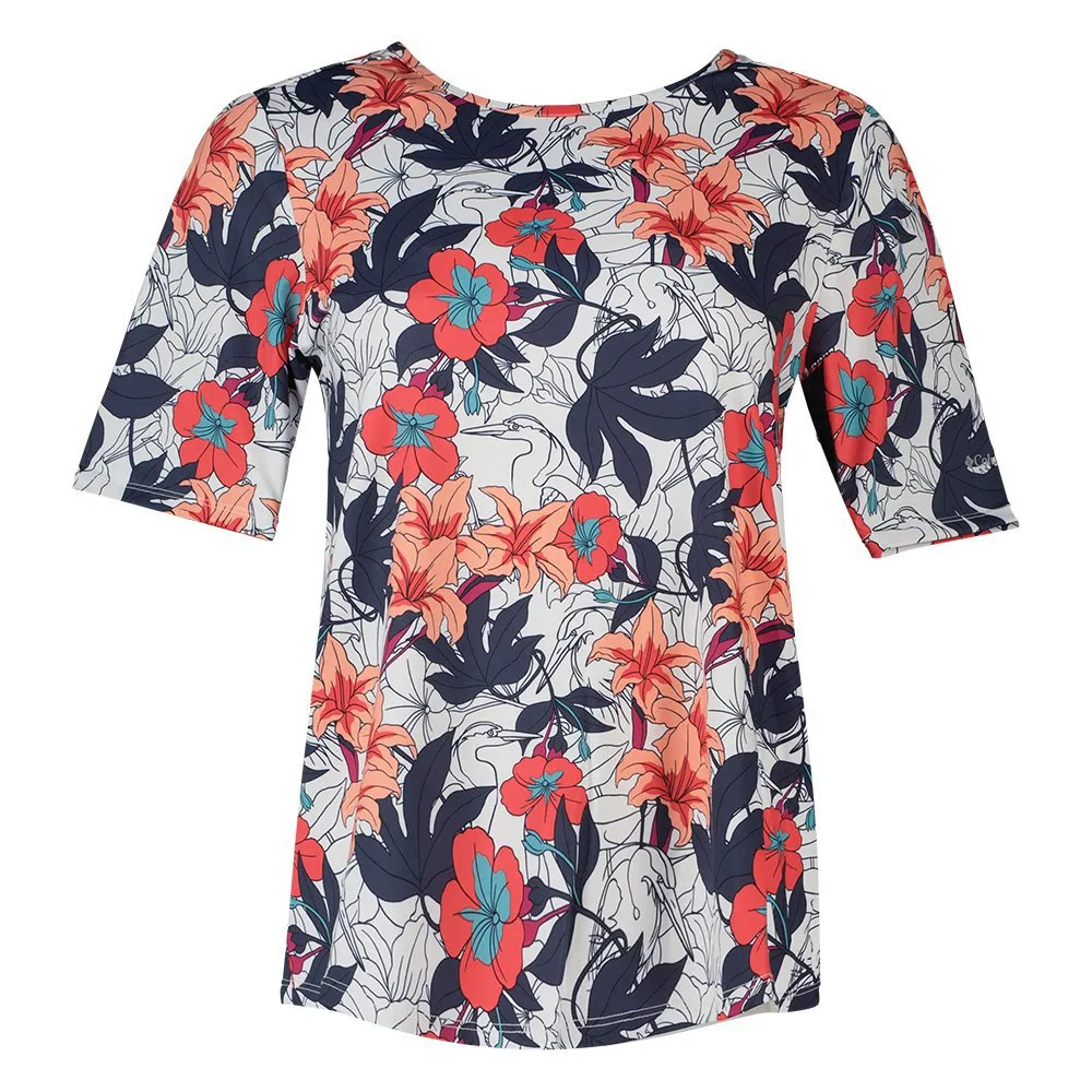 Columbia Chill River Kortarmet T-skjorte, White lakeshore floral multi print