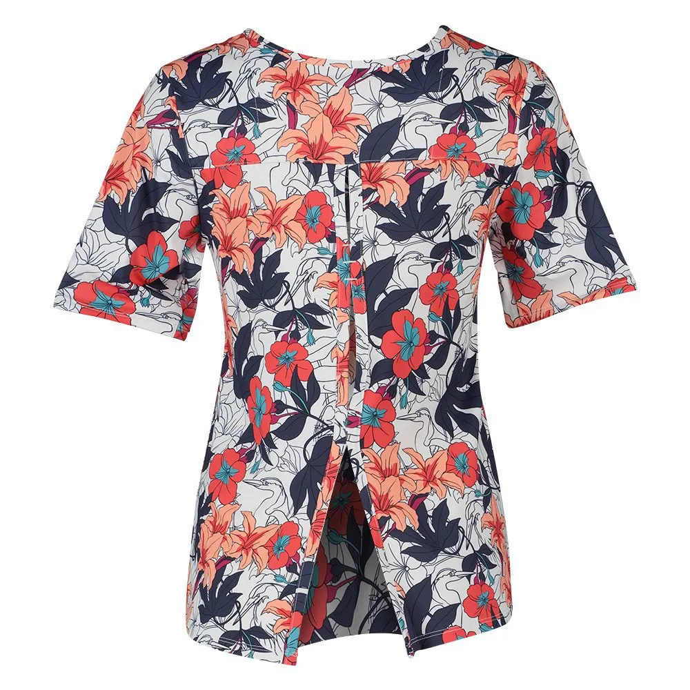 Columbia Chill River Kortarmet T-skjorte, White lakeshore floral multi print