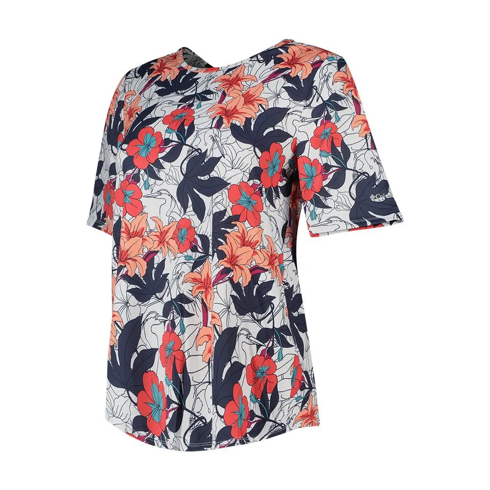 Columbia Chill River Kortarmet T-skjorte, White lakeshore floral multi print