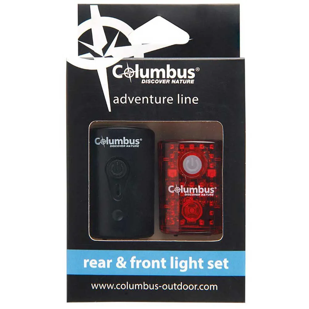 Columbus Adventure Line Sykkellyktesett, Black, One Size Columbus Adventure Line Sykkellyktesett, Black, One Size