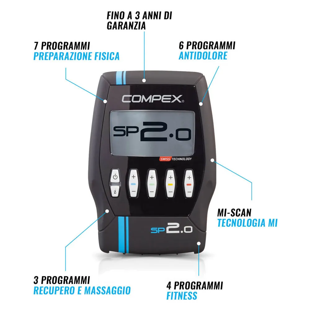 Compex Sp 2.0 Elektrostimulator, Black, One Size