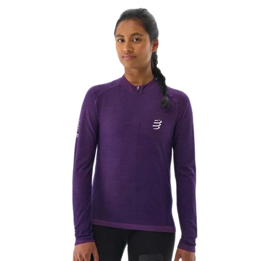 Compressport Atsw489 Langarmet T-skjorte female, Purple