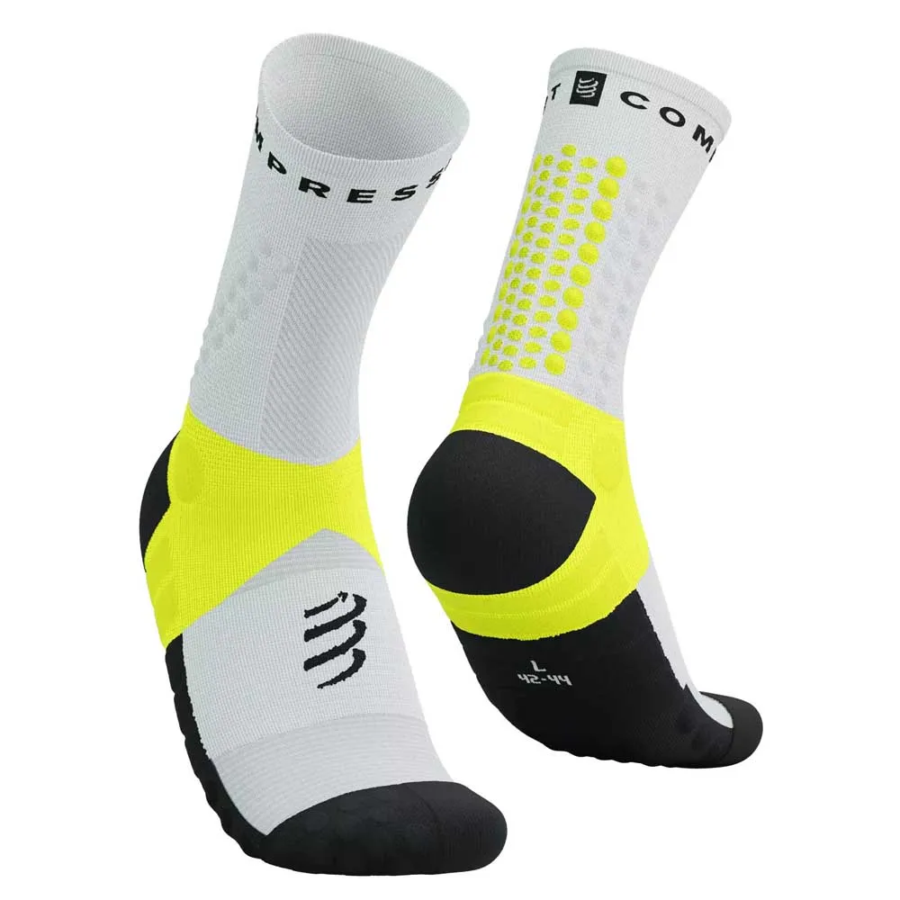 Compressport Sqtu355 Sokker male, White / safe yellow Compressport Sqtu355 Sokker male, White / safe yellow