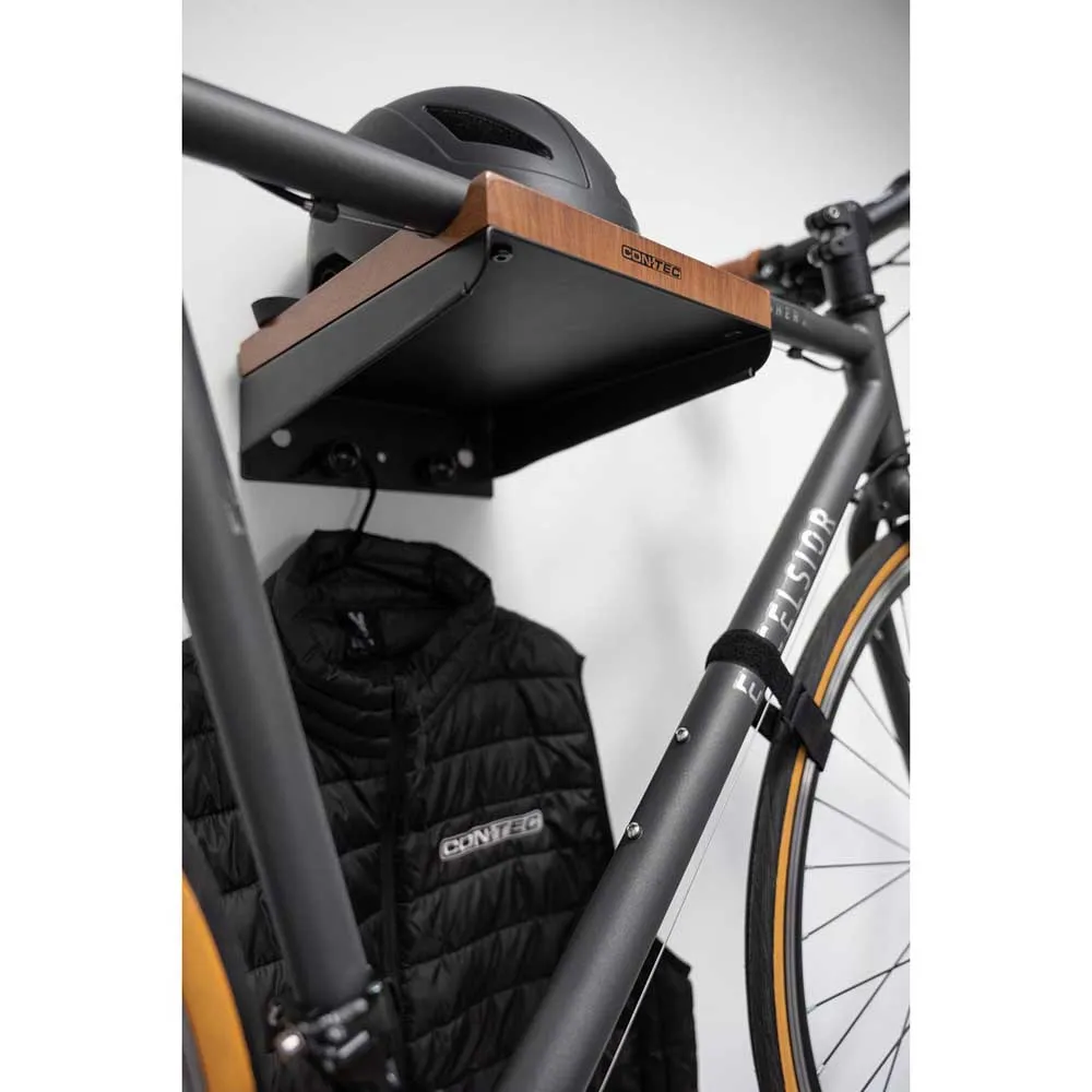 Con-Tec Bikeart Shelf Veggmontert Sykkelholder, Black / walnut, One Size