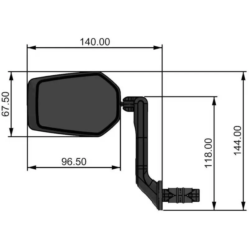 Con-Tec E-view Evo M Bakspeil, Black / black, One Size Con-Tec E-view Evo M Bakspeil, Black / black, One Size