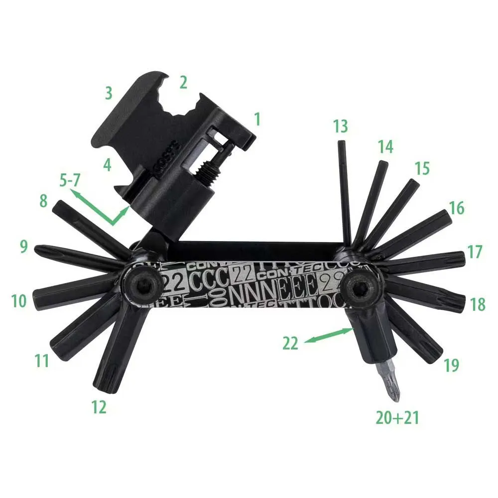 Con-Tec F22 Stealth Multiverktøy, Black, One Size
