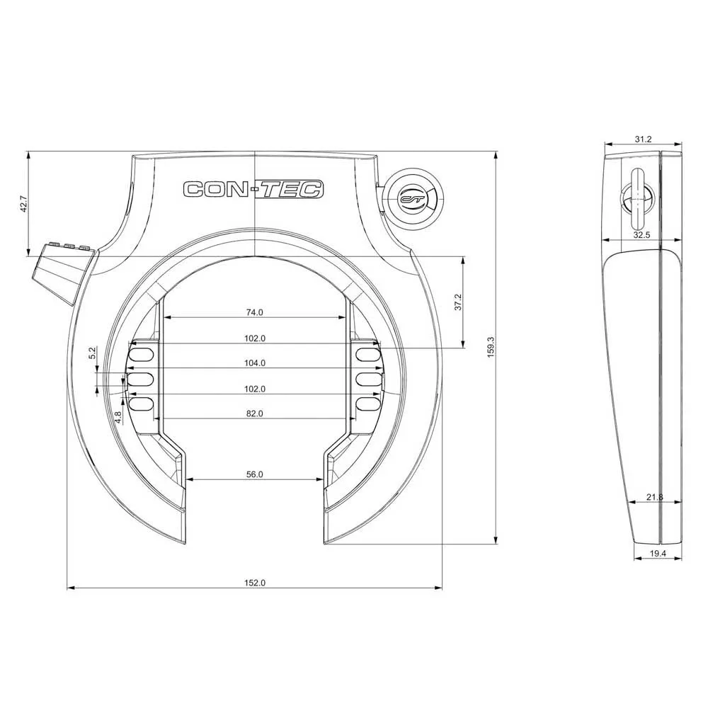 Con-Tec Powerloc L 10 40714 Sykkelrammelås, Black, One Size