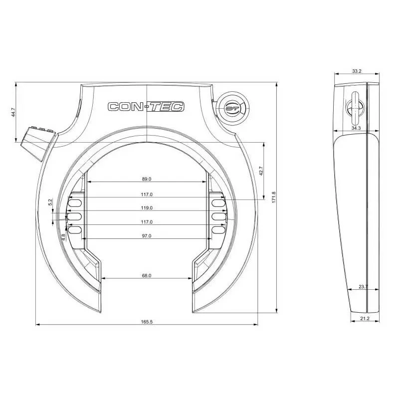 Con-Tec Powerloc Xl2 Ct1xl Nr Sykkelrammelås, Black, One Size Con-Tec Powerloc Xl2 Ct1xl Nr Sykkelrammelås, Black, One Size