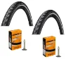 Continental 2 Dekk + 2 Slanger Continental Contact 700x35C (37-622) med refleks dunlop ventil, Sykkeldekk