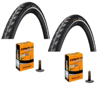 Continental 2 dekk + 2 Slanger Continental Contact 700x40C (42-622) med Refleks bil ventil