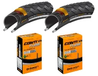 Continental 2 Dekk + 2 Slanger Continental Contact Plus 700x42 (42-622) Refleks Bil Ventil Continental 2 Dekk + 2 Slanger Continental Contact Plus 700x42 (42-622) Refleks Bil Ventil