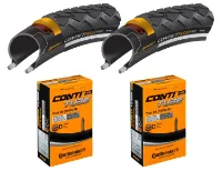 Continental 2 Dekk + 2 Slanger Continental Contact Plus 700x42 (42-622) Refleks Dunlop Ventil Continental 2 Dekk + 2 Slanger Continental Contact Plus 700x42 (42-622) Refleks Dunlop Ventil