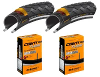 Continental 2 Dekk + 2 Slanger Continental Contact Plus 700x42 (42-622) Refleks Racer Ventil Continental 2 Dekk + 2 Slanger Continental Contact Plus 700x42 (42-622) Refleks Racer Ventil