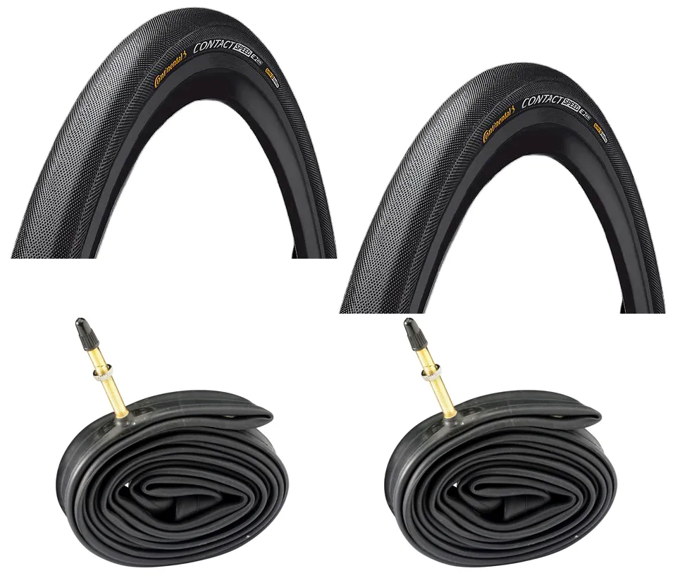 Continental 2 Dekk + 2 Slanger Continental Contact Speed 700x32 (32-622) Racer ventil, Sykkeldekk