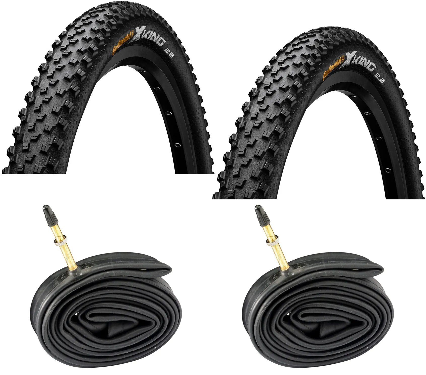 Continental 2 dekk + 2 slanger Continental Cross King II 29"x 2,20"Sammenleggbare dekk med Presta Ventil, Sykkeldekk Continental 2 dekk + 2 slanger Continental Cross King II 29"x 2,20"Sammenleggbare dekk med Presta Ventil, Sykkeldekk