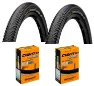 Continental 2 Dekk + 2 Slanger MTB Dekk Continental Double fighter III 700x35 (37-622) Dunlop Ventil, Sykkeldekk