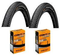Continental 2 Dekk + 2 Slanger MTB Dekk Continental Double fighter III 700x35 (37-622) Dunlop Ventil