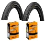 Continental 2 dekk + 2 Slanger MTB Dekk Continental Double fighter III 700x35 (37-622) Racer Ventil, Sykkeldekk