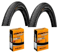 Continental 2 dekk + 2 Slanger MTB Dekk Continental Double fighter III 700x35 (37-622) Racer Ventil