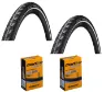 Continental 2Dekk + 2 Slanger Continental Contact 26"x 1.75 (47-559) Med Refleks Med Refleks Dunlop Ventil, Sykkeldekk