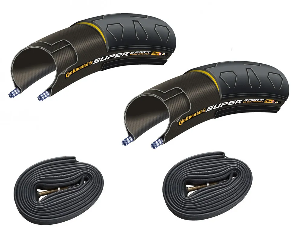 Continental Super Sport Plus kanttrådsdekk 700 x 25C sampak, Svart, Sykkeldekk