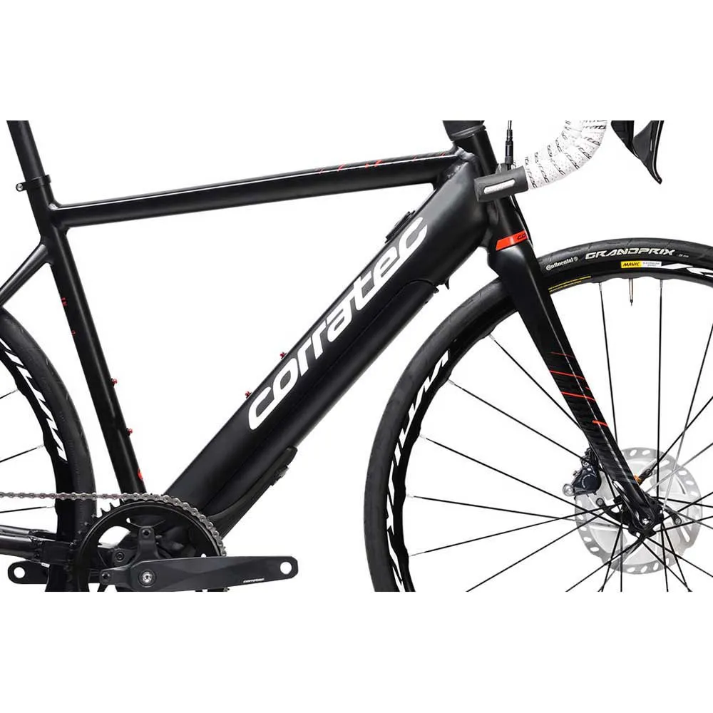 Corratec E-corones Elite Elektrisk Landeveissykkel, Black / white / red, 46, 250Wh, Elsykkel Corratec E-corones Elite Elektrisk Landeveissykkel, Black / white / red, 46, 250Wh, Elsykkel