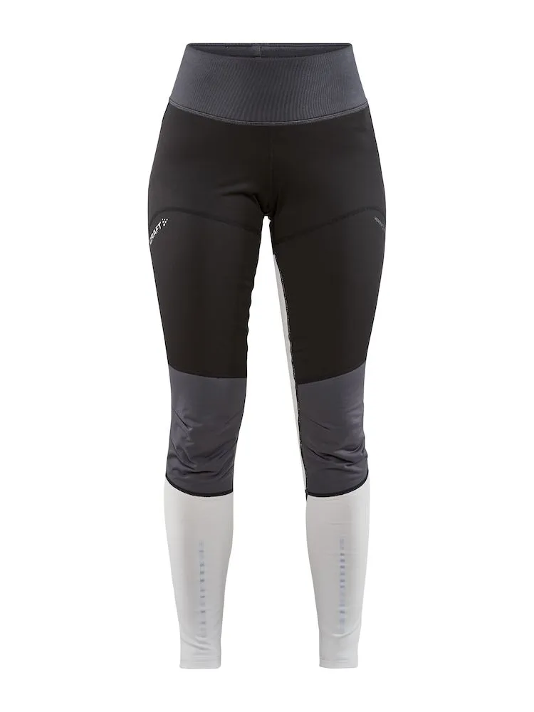 Craft Advanced Essence Wind Tights Dame, Grå/hvit/svart, L