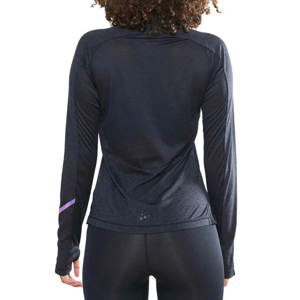 Craft Subz Wool Langarmet T-skjorte, Black melange / monument