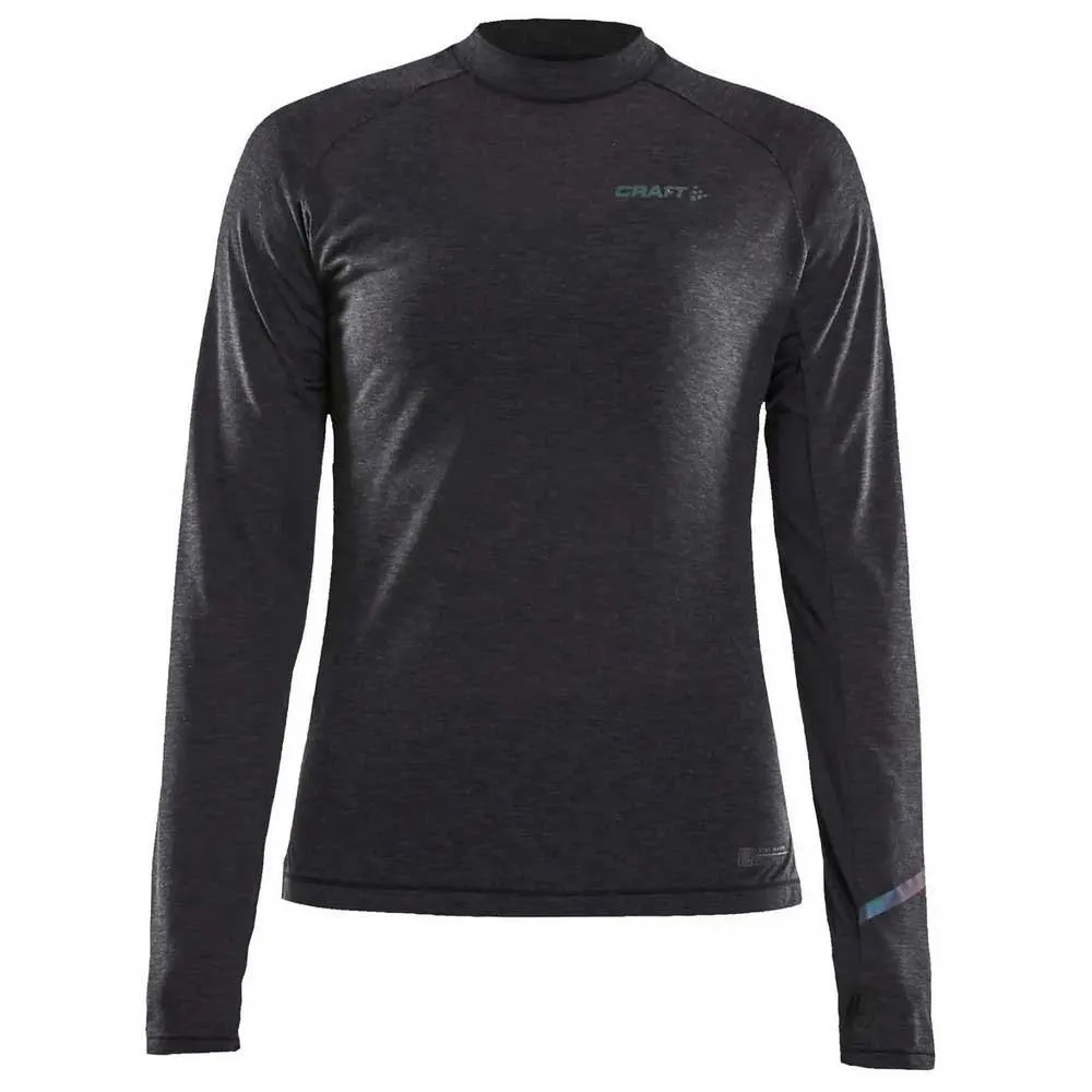 Craft Subz Wool Langarmet T-skjorte, Black melange / monument