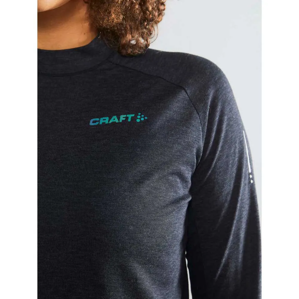 Craft Subz Wool Langarmet T-skjorte, Black melange / monument