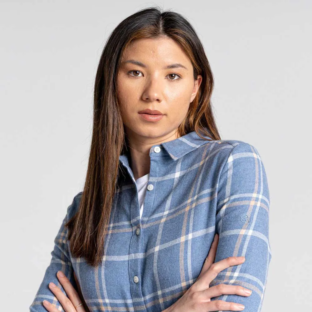 Craghoppers Emie Skjorte Med Lange Ermer, Teak blue marl check