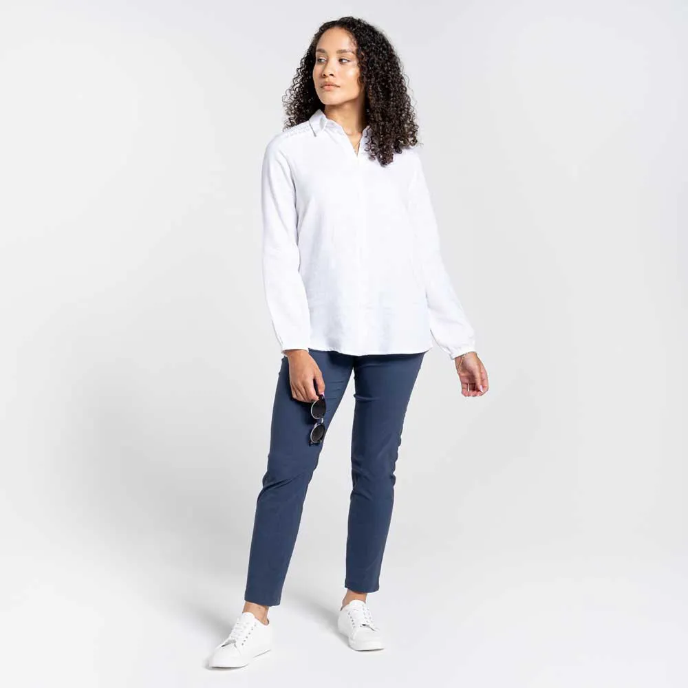 Craghoppers Nosibotanical Bralio Skjorte Med Lange Ermer, White